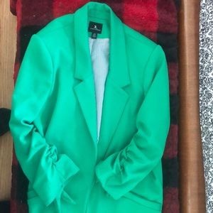 Jules & Leopold green blazer! SZ L w/striped liner